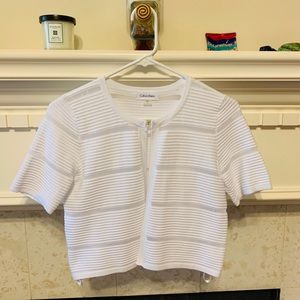 NEW Calvin Klein white 1/2 sleeve shrug